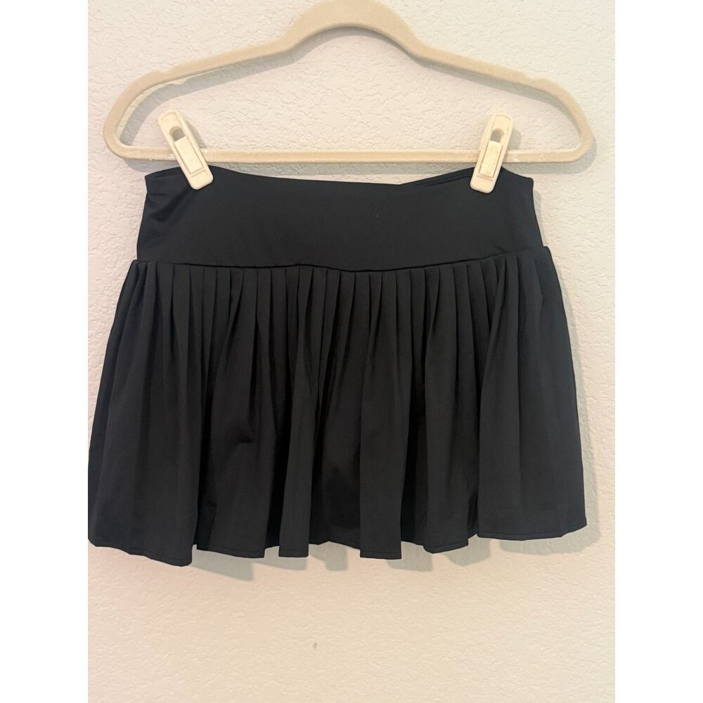 Laura Ashley Golf Tennis Skort Skirt MPleated Stretch UPF Black Sport Casual - M